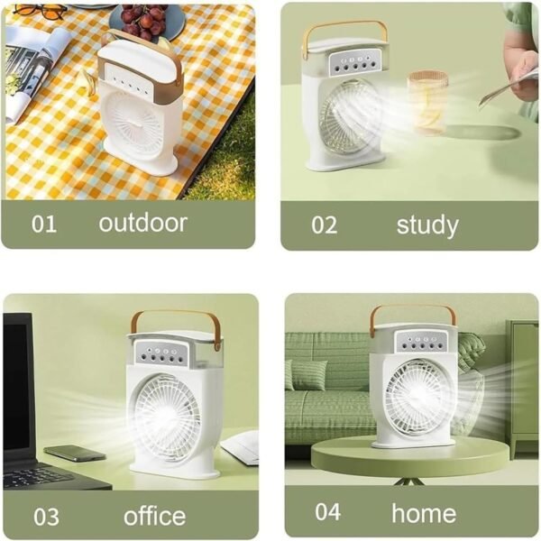 Rechargeable Air Cooler Fan With Mist Flow - Image 3