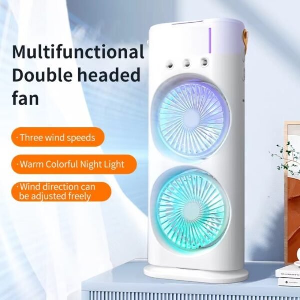 Rechargeable Remote Control Double Head Cooling Fan