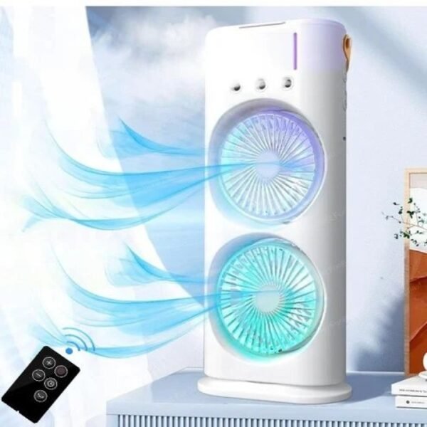 Rechargeable Remote Control Double Head Cooling Fan - Image 4